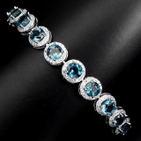 Natural Stunning  London Blue Topaz Bracelet