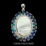Natural Opal & Mother of Pearl 31.86 Ct Pendant