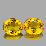 Natural AAA Golden Yellow Citrine Pair 26.17 Ct - FL