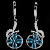 LONDON BLUE TOPAZ & WHITE CZ STERLING silver Earrings