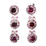 Natural Raspberry Rhodolite Garnet Ruby Earrings