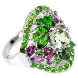 Natural Multi Gemstones Ring