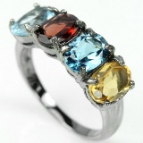 Natural Multi Gemstone Ring