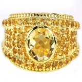 Natural ORANGISH YELLOW CITRINE RING