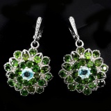 Natural Green Chrome Diopside 108 Cts Earrings