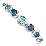 Natural London Blue Topaz Sky Blue Topaz Bracelet