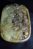 Old Chinese Jade Hand Carved Stealing Treasure Pendant