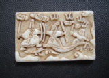 Old China White jade hand-carved Old Warriors