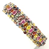 Natural 6x4 mm Fancy Sapphire Ruby 239 Ct Bracelet