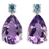 Natural PURPLE AMETHYST TOPAZ Earrings