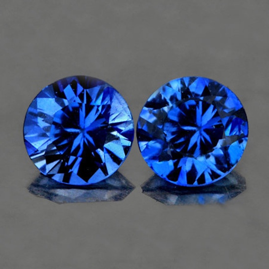 Natural Royal Blue Kashmir Sapphire Pair 3.50 MM