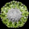 Natural Green Peridot 25 Carats Flower Ring