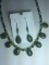 Hand Made Natural Jade Neckless Set with Earrings