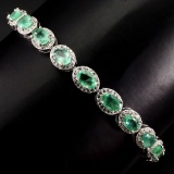 Natural  Green Emerald 56.43 Cts Bracelet