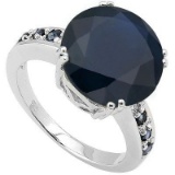Natural Midnight Blue Black Sapphire 10.46 Cts Ring