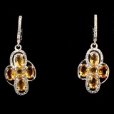 Natural  Yellow Citrine 31 Carats Earrings