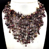Natural Handmade Fancy Tourmaline Pearl Crystal Necklac
