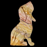 Natural Stone Hand Carved Dog Pendant