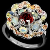 Natural Opal & Multi Gem Ring