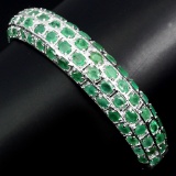 Natural  Rich Green Emerald 122 Carats Bangle