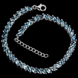 Natural Marquise London Blue Topaz Bracelet