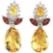 NATURAL ORANGISH YELLOW CITRINE GARNET Earring