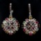 Natural Fancy Tourmaline Ruby Garnet Earrings