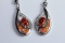 Stunning Fire Natural Opal & Spessarite Gems Earrings