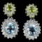 Natural Sky Topaz & Peridot Earring