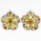 Natural YELLOW CITRINE & SAPPHIRE FLOWER Earring