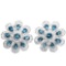 Natural London Blue Topaz Flower Earrings