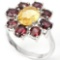 Natural Citrine & Rhodolite Garnet Ring