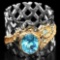 Natural Swiss Blue Topaz Stylish Ring