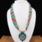 Tibet Hand Made Turquoise, Coral, Lapis Lazuli Necklace