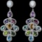 Natural White Opal & Multi Gemstone Earrings