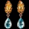 Natural SKY BLUE TOPAZ & YELLOW CITRINE Earrings