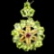 Natural  Green Peridot Citrine Ruby Pendant