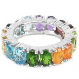 Natural Opal & Multi Gem Eternity Band