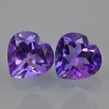 Natural Amethyst Heart Pair 31.90 Carats - VVS