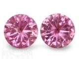 Natural Pink Round Sapphire Pair 2.05 Carats - VVS