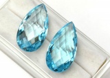 Natural Sky Blue Topaz Pair 15x7 MM - FL