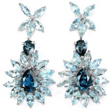 Natural  LONDON & SKY BLUE TOPAZ Earrings