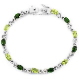 NATURAL  GREEN CHROME DIOPSIDE PERIDOT BRACELET