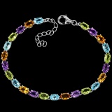 Natural Multi Gemstone Bracelet