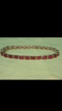 Genuine Ruby & Diamond Solid Gold Tennis Bracelet