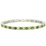 NATURAL GREEN CHROME DIOPSIDE & PERIDOT Bracelet