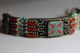 Tibet Hand Made Turquoise & Coral Bracelet