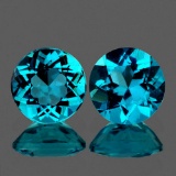 Natural Rare Brazil Blue Apatite Pair 7.00 MM - VVS