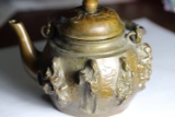 Old-Chinese-Brass Eight-Immortals-8-God-statue- Kettle