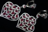 Natural Red Ruby Earrings ( Heavy)